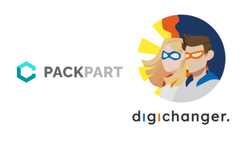Logo von Packpart neben dem Logo der DigiChanger